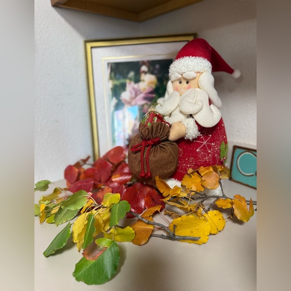 Jolly Santa Claus Decoration with Brown Gift Bag - Picture 3 of 16
